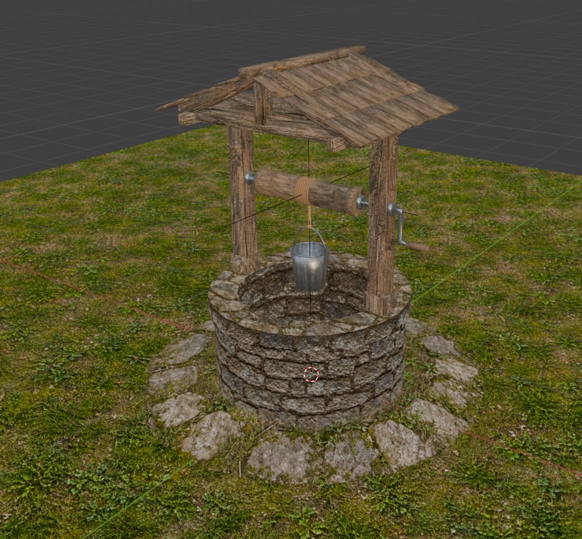 【3Dモデル】井戸|ローポリ・地面付き|Blender / FBX / Unity / VRChat