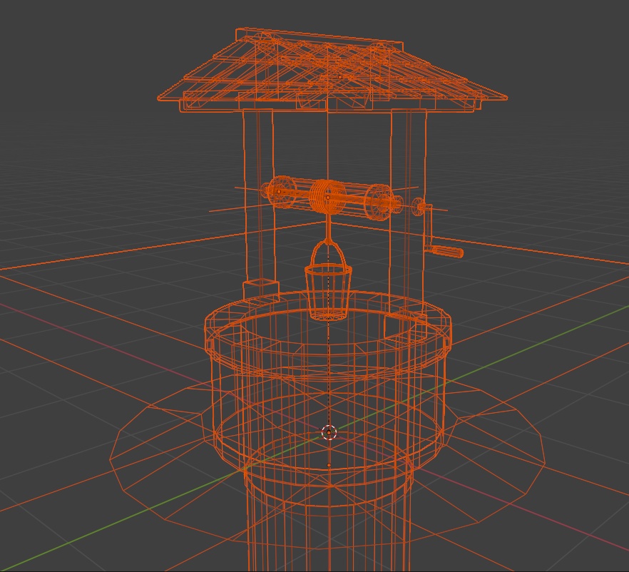 【3Dモデル】井戸|ローポリ・地面付き|Blender / FBX / Unity / VRChat