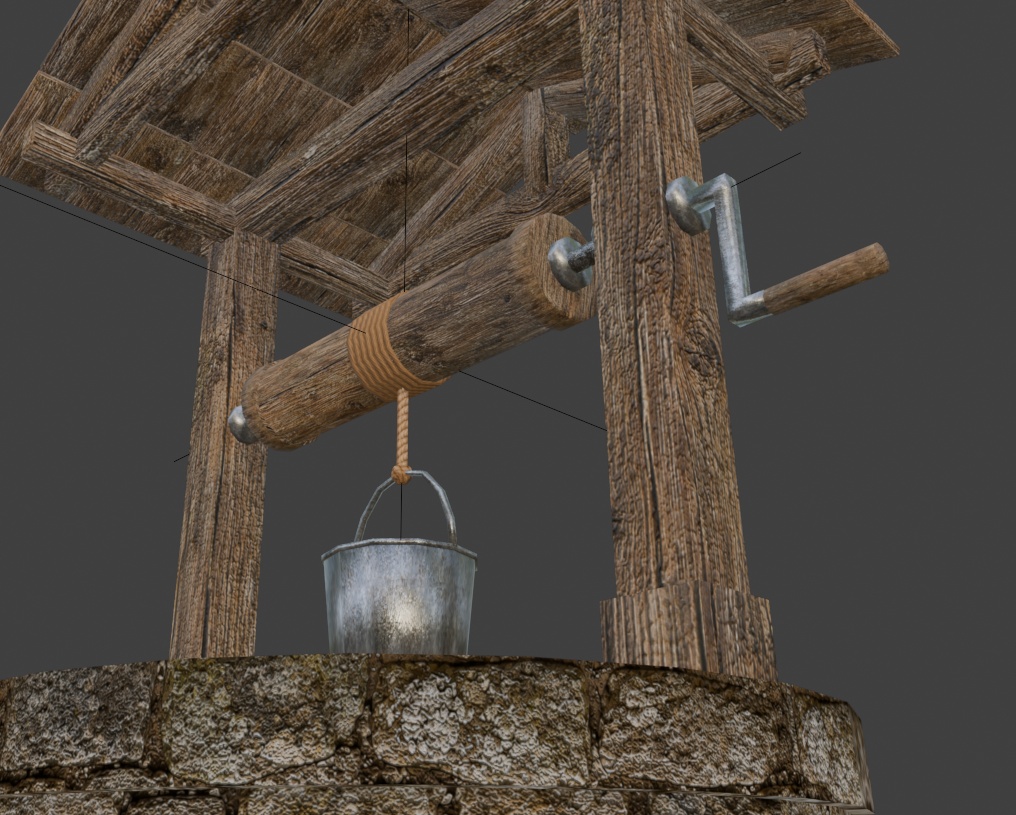 【3Dモデル】井戸|ローポリ・地面付き|Blender / FBX / Unity / VRChat