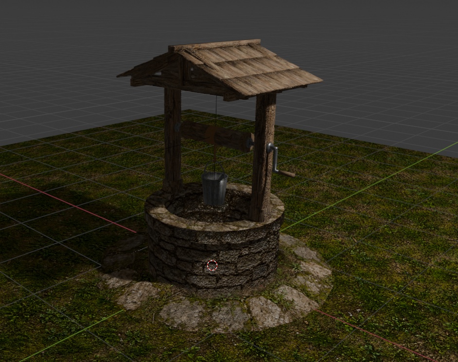 【3Dモデル】井戸|ローポリ・地面付き|Blender / FBX / Unity / VRChat