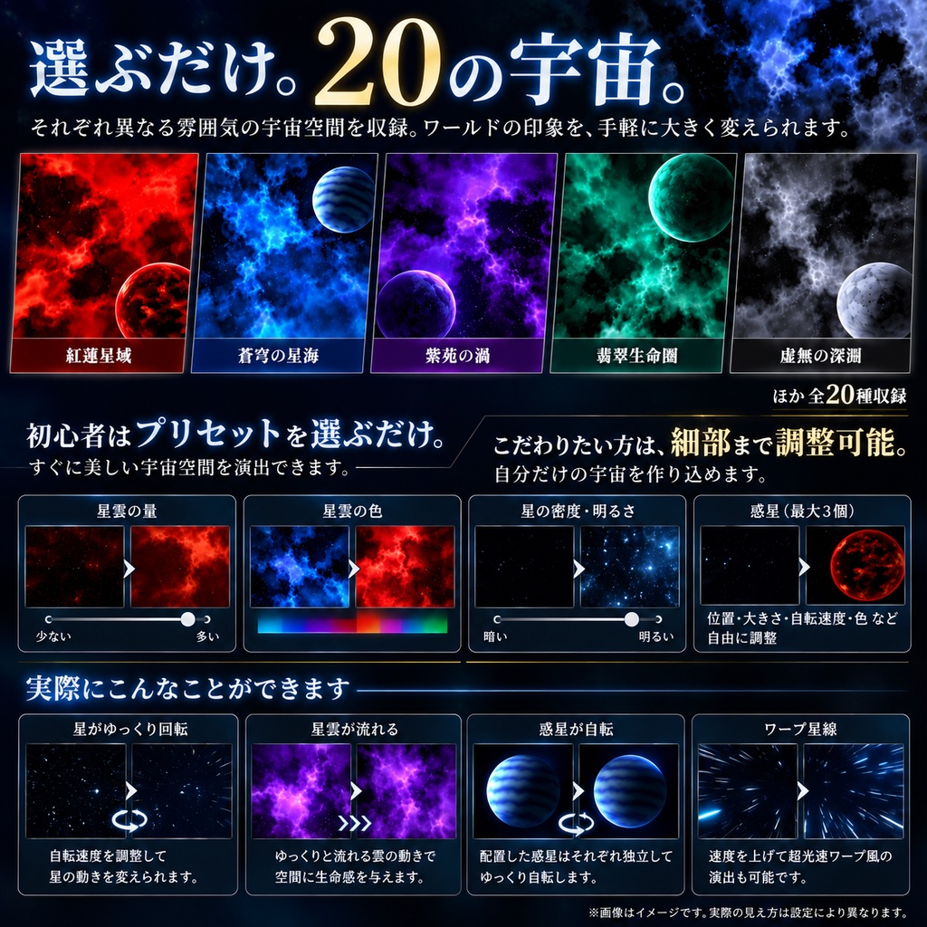 【Unity / VRChat対応】動く!スカイボックス うごめく宇宙空間