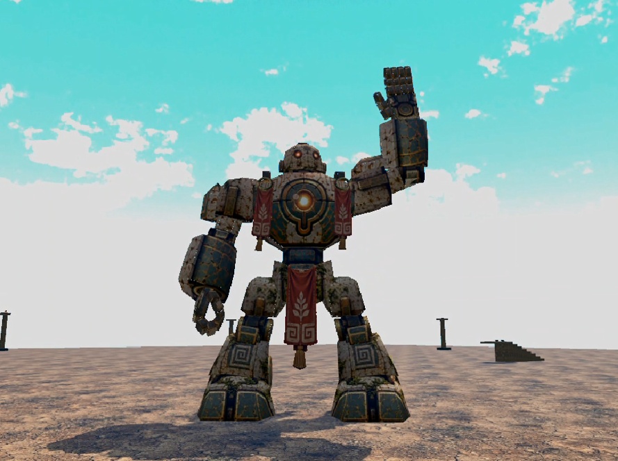 【VRChatワールド向け】古代ロボット「大地ノ守リビト」LAND GUARDIAN|全高約18mの巨大ロボットNPC