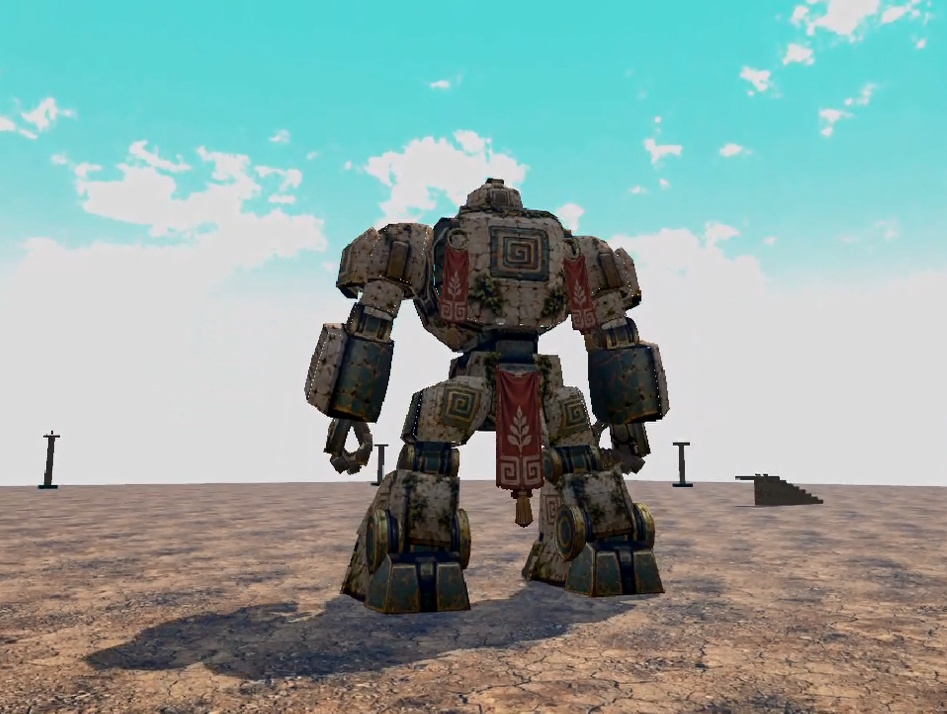 【VRChatワールド向け】古代ロボット「大地ノ守リビト」LAND GUARDIAN|全高約18mの巨大ロボットNPC