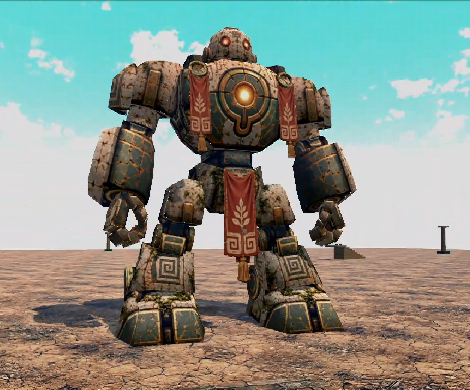 【VRChatワールド向け】古代ロボット「大地ノ守リビト」LAND GUARDIAN|全高約18mの巨大ロボットNPC