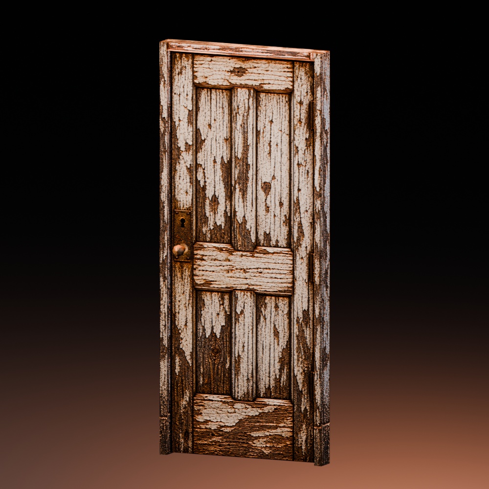 【3Dモデル】ホラーなドアセット 全5種(ローポリ)