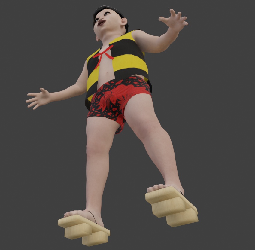 【VRChat対応3Dモデル】パ太郎|Blender・FBX・UnityPackage