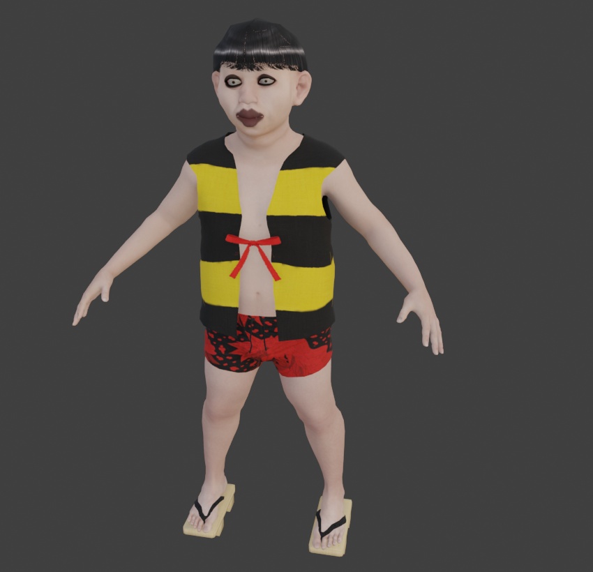 【VRChat対応3Dモデル】パ太郎|Blender・FBX・UnityPackage