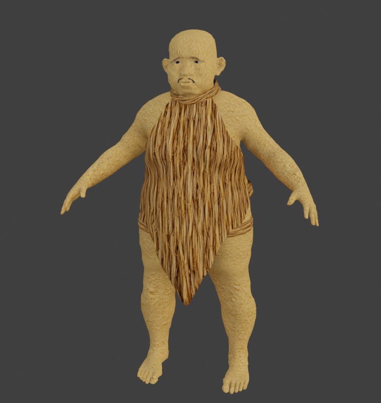 【VRChat対応3Dモデル】きな粉ジジイ|Blender・FBX・UnityPackage