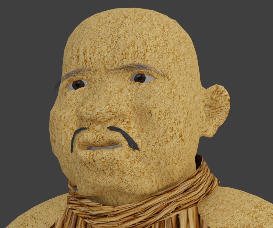 【VRChat対応3Dモデル】きな粉ジジイ|Blender・FBX・UnityPackage
