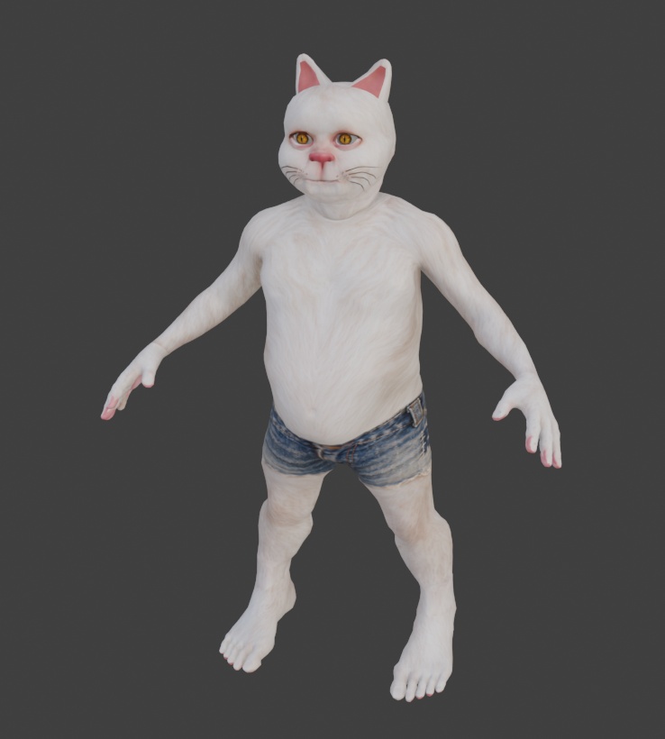 【VRChat対応3Dモデル】猫息子|Blender・FBX・UnityPackage