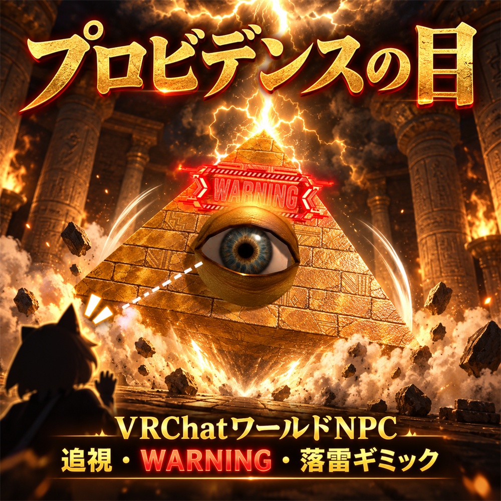【VRChatワールド向け】プロビデンスの目 NPCアセット｜追視・警告・落雷演出付き