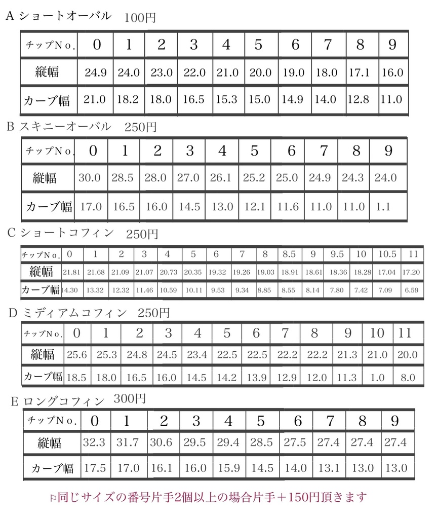 量産型ネイルチップ オーダー