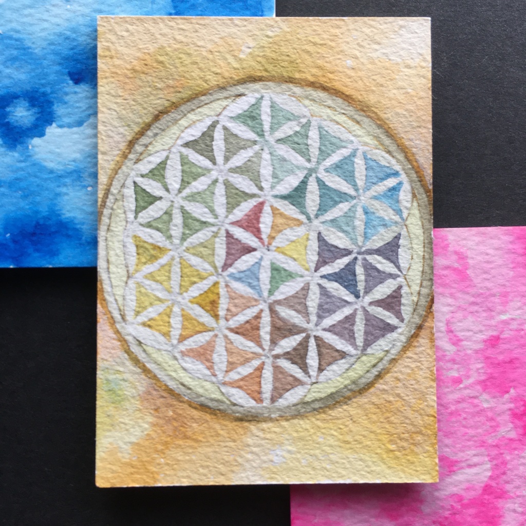 【 flower of life 】水彩イラスト【 完売 】