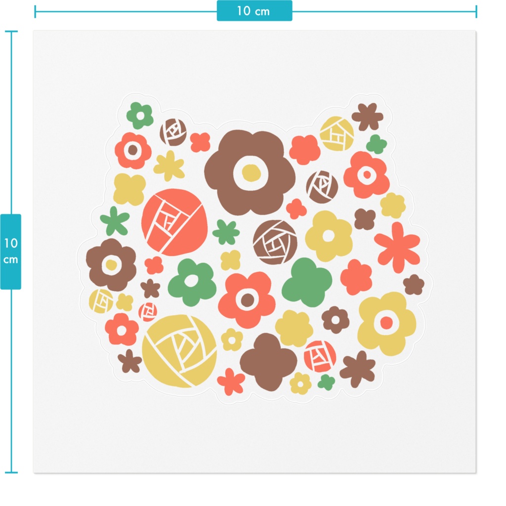 にゃんこ型 ステッカー -Red-
