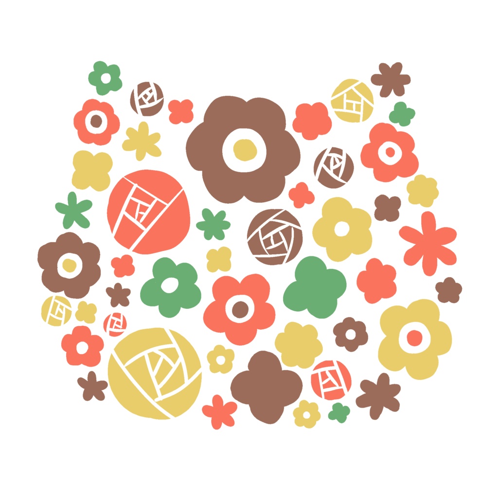 フラワー にゃんこ型(小)-Red-