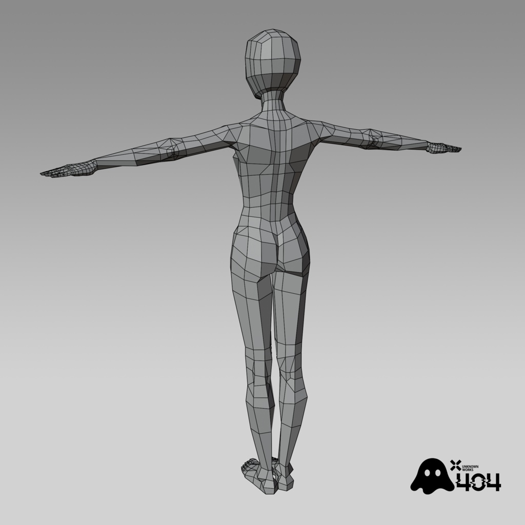 【素体単品】ローポリ素体 ベースモデル