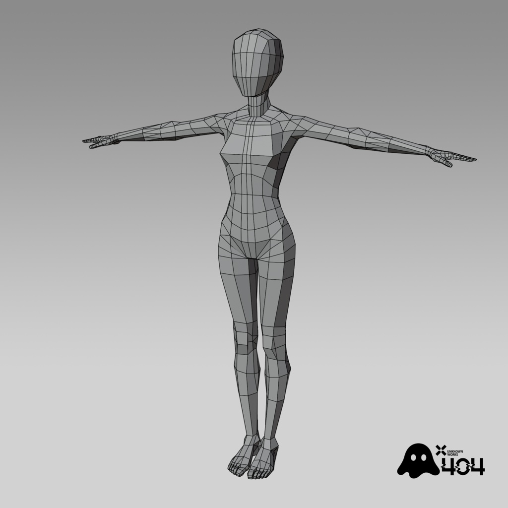 【素体単品】ローポリ素体 ベースモデル