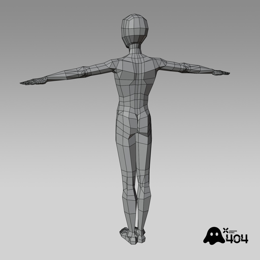 【素体単品】ローポリ素体 ベースモデル (男性版)