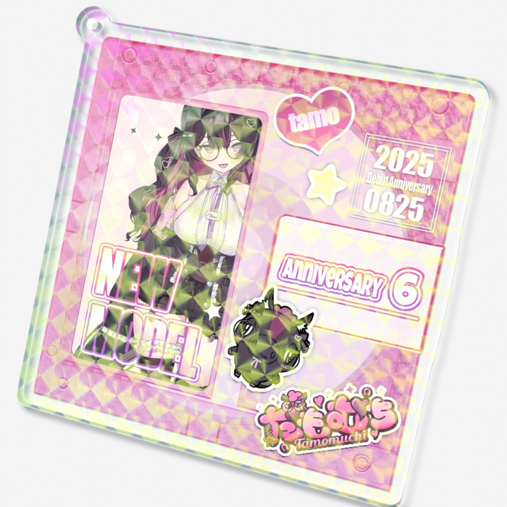 期間限定【6周年】MD風たもむちアクキー【ホロ加工】