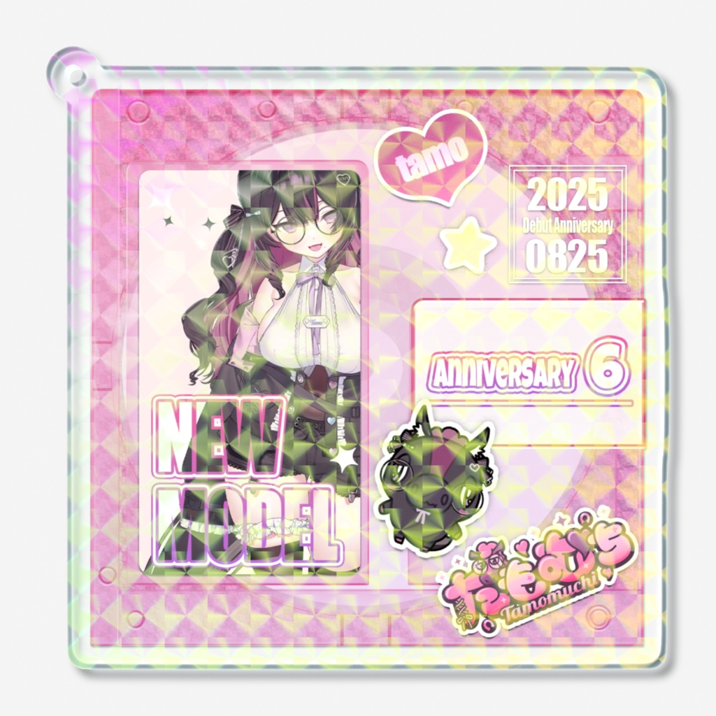 期間限定【6周年】MD風たもむちアクキー【ホロ加工】