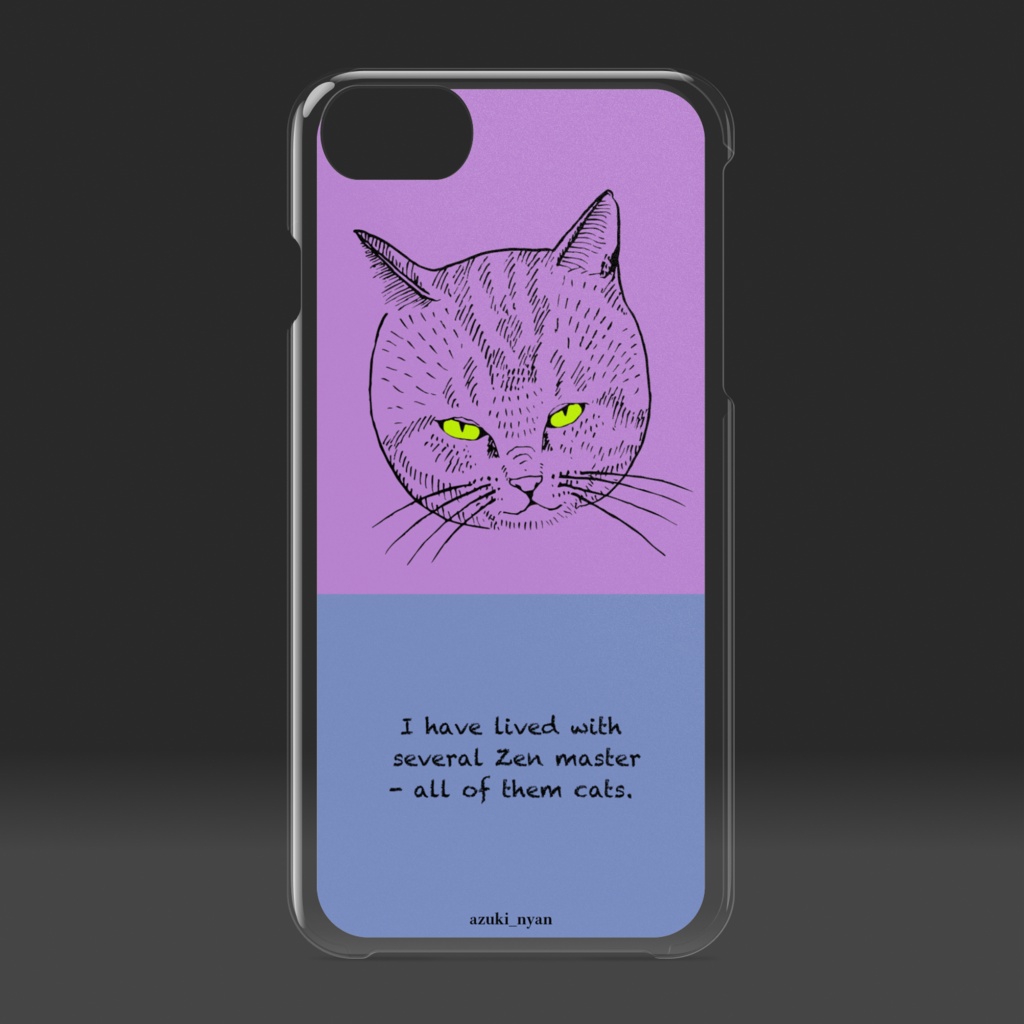 iPhoneケース 猫参(黒) iPhone6/7/8/SE2