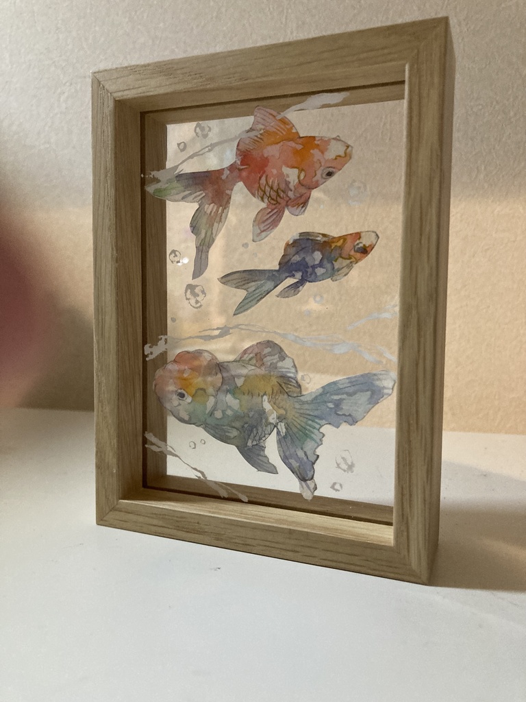 水彩金魚鉢②