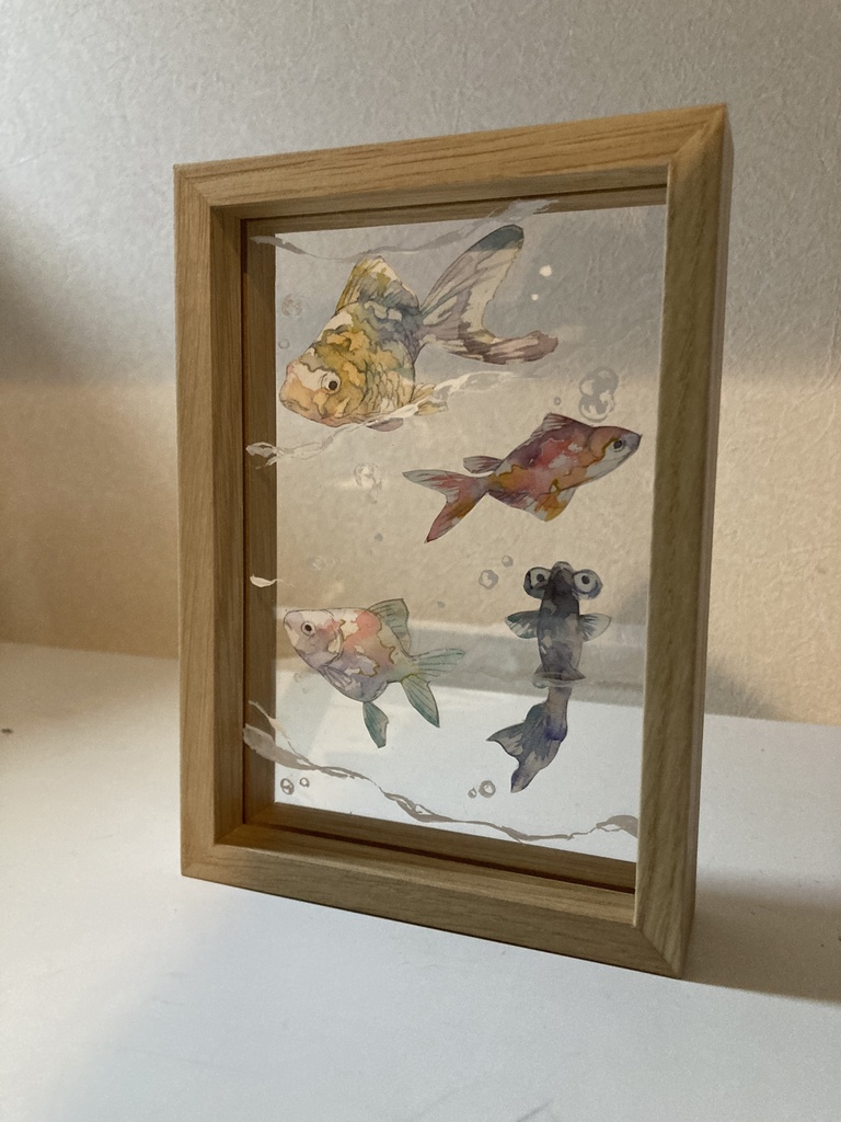 水彩金魚鉢③