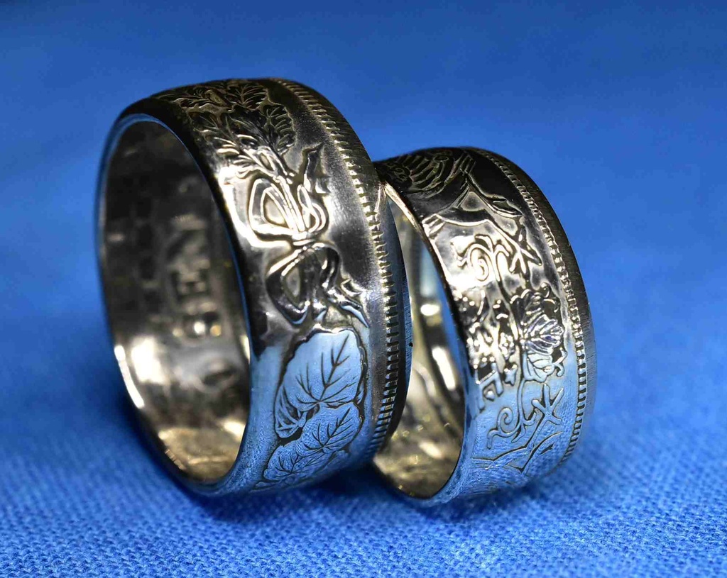 古銭(銀貨)で素敵なペアリングお作りします