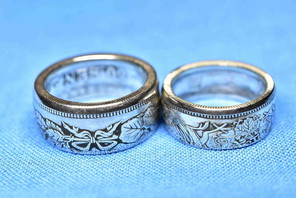 古銭(銀貨)で素敵なペアリングお作りします