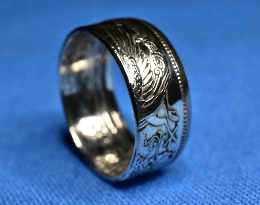 古銭 鳳凰五十銭銀貨で指輪お作りします