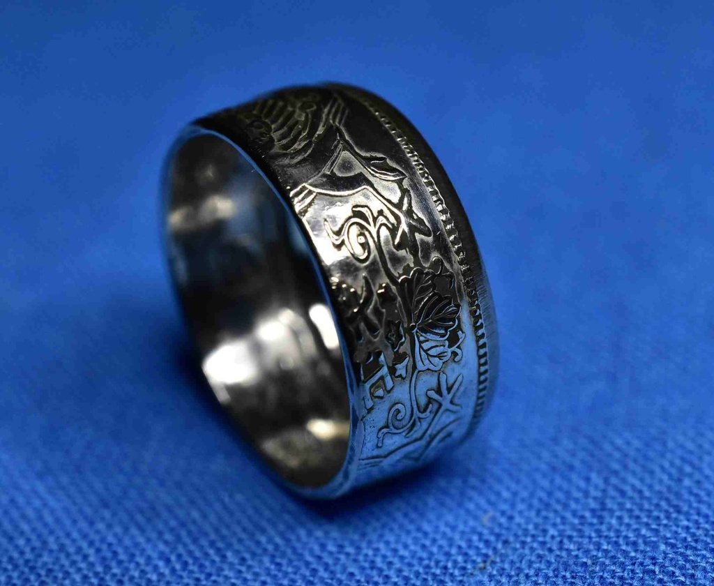 古銭 鳳凰五十銭銀貨で指輪お作りします