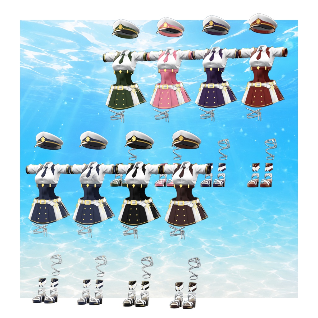 【VRChat衣装】Summer Marine SwimSuit / マリンスイムスーツ【複数アバター対応】