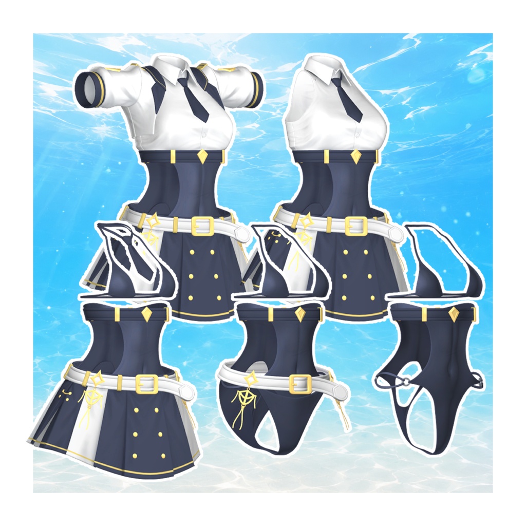 【VRChat衣装】Summer Marine SwimSuit / マリンスイムスーツ【複数アバター対応】