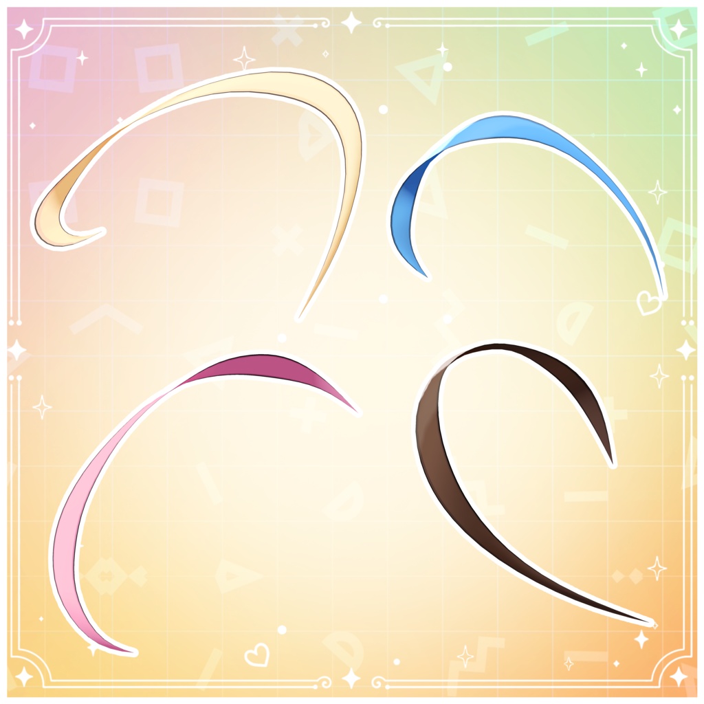 【VRChat対応】Emotion Ahoge Hair 18 Collection / エモーションアホ毛18コレクション