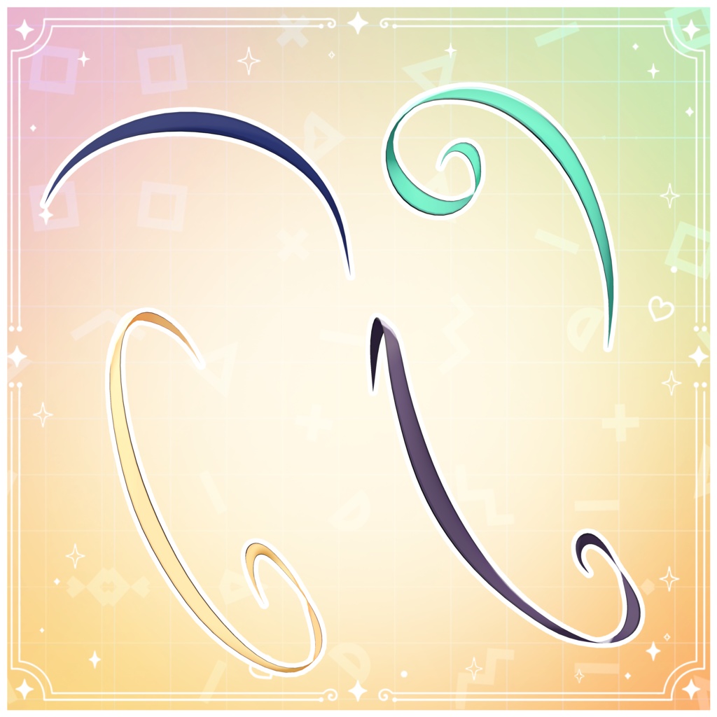 【VRChat対応】Emotion Ahoge Hair 18 Collection / エモーションアホ毛18コレクション