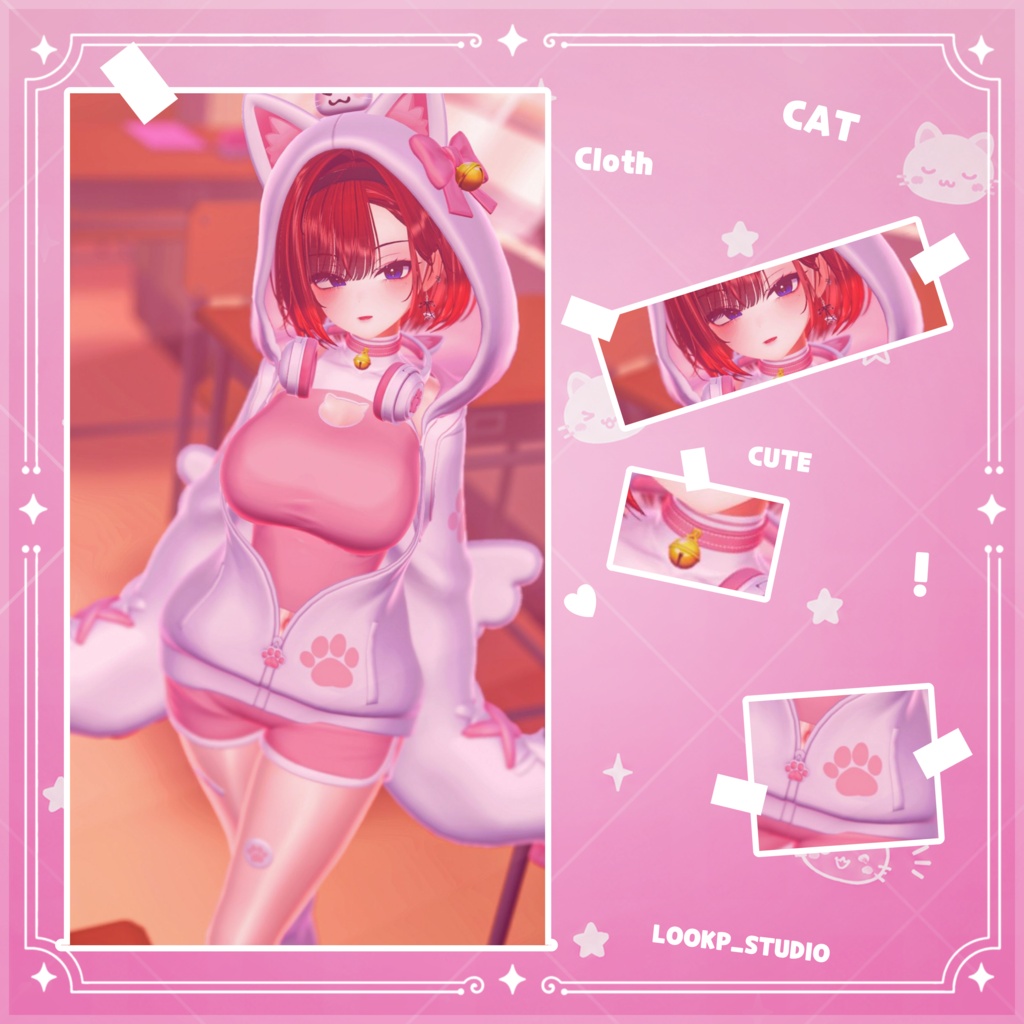 【VRChat対応】Cat_NyangHood / キャット・ニャンフッド