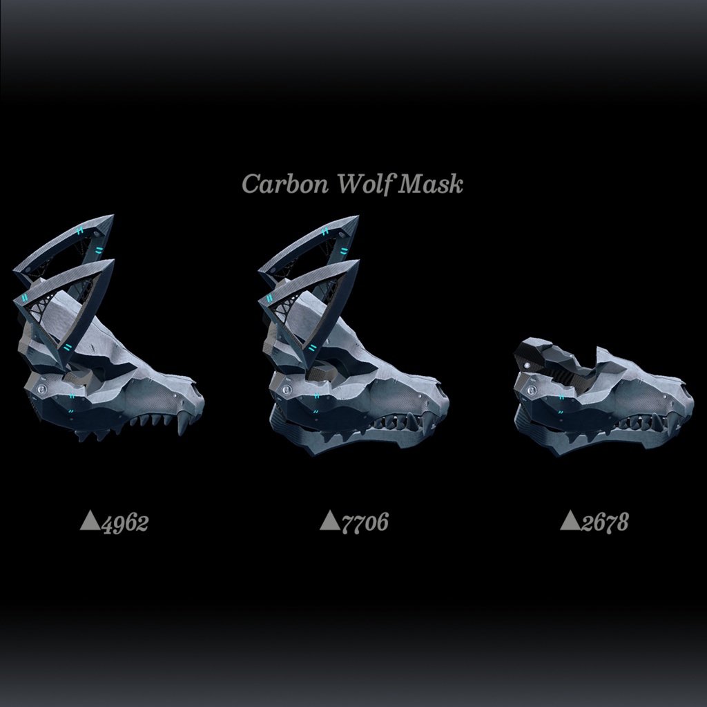 3Dモデル 狼面 Wolf Tongue