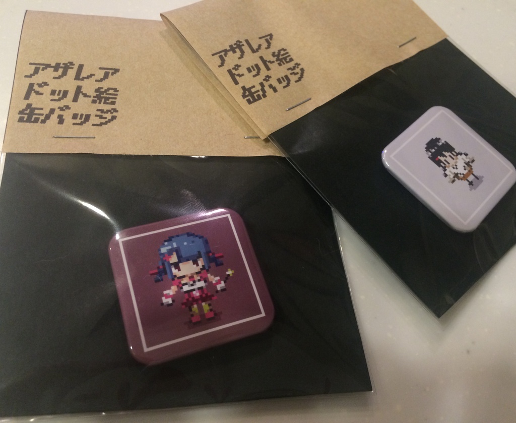 アザレアドット絵缶バッジ