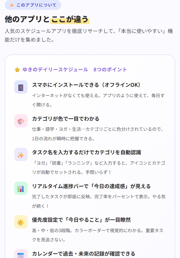 ✅️【0円】予定・タスク・達成率を1画面で確認|ゆきの1日スケジュール体験版