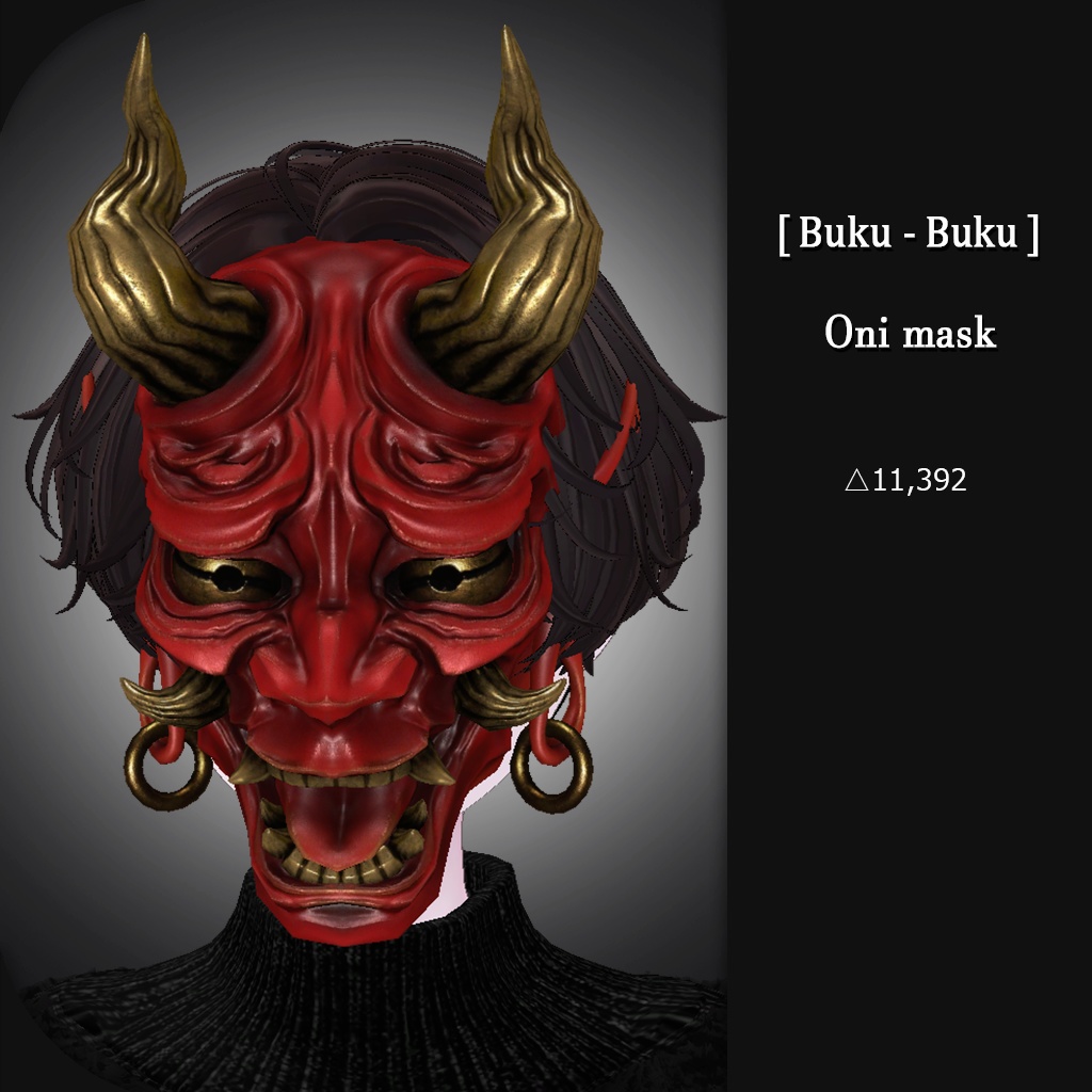 3Dモデル『Oni mask』VRChat想定