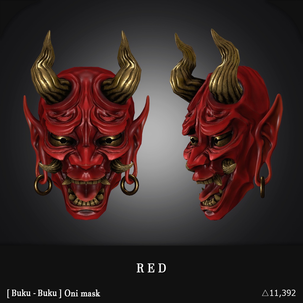 3Dモデル『Oni mask』VRChat想定
