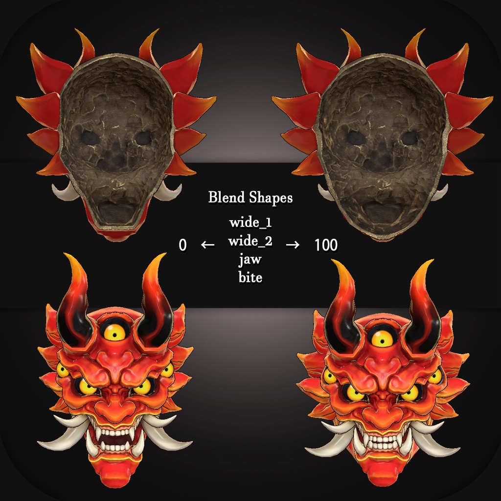 3Dモデル『Sakura Oni Mask』VRChat想定