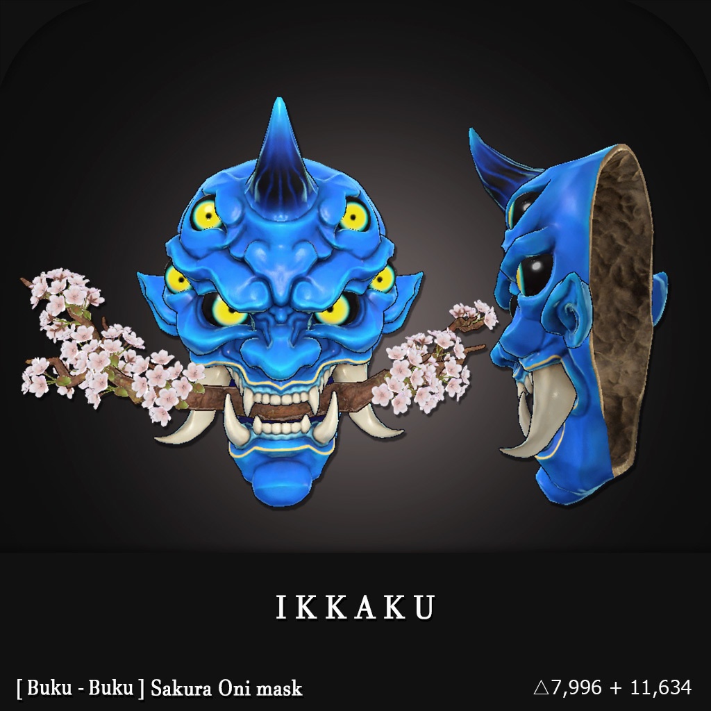 3Dモデル『Sakura Oni Mask』VRChat想定