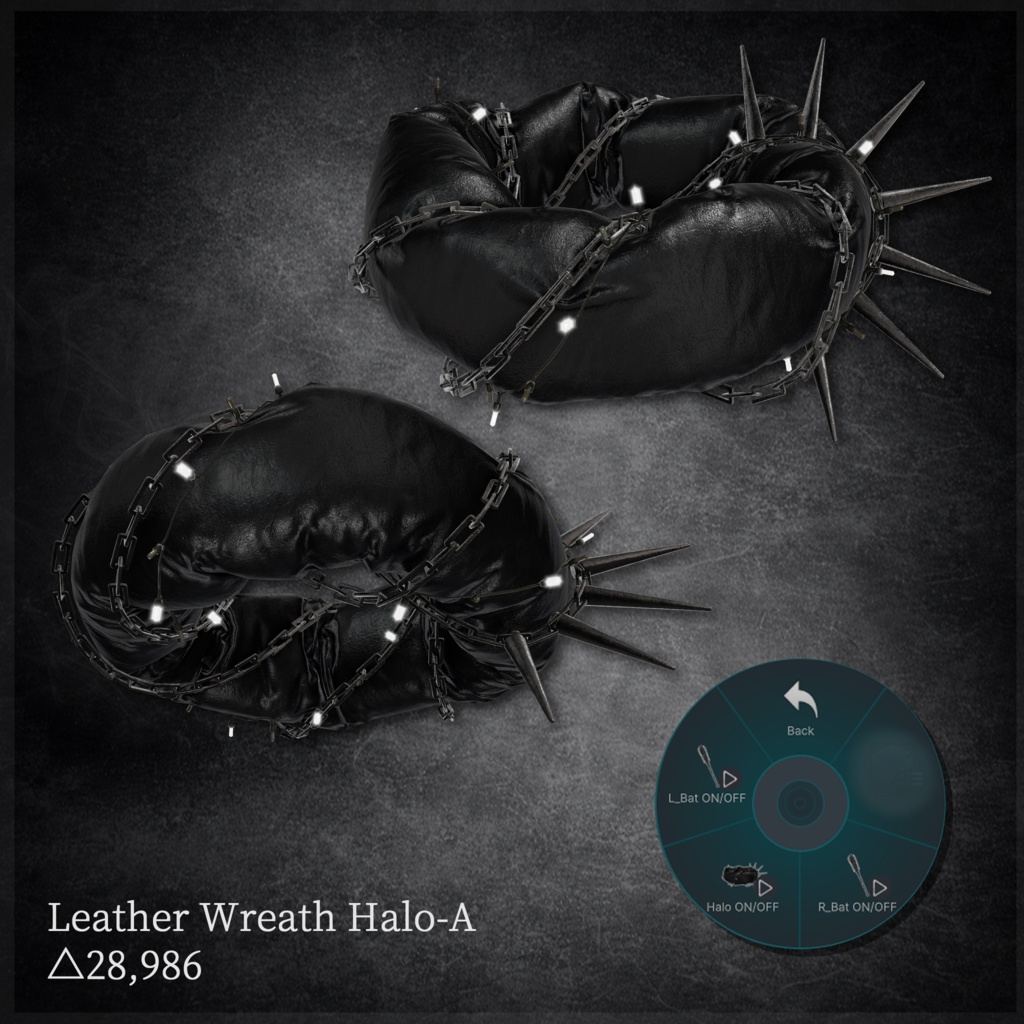 【期間限定無料!】3Dモデル『Leather Wreath Halo-A』『Illuminated Nail Bat』VRChat想定