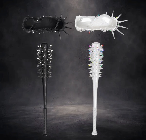 3Dモデル『Leather Wreath Halo-A』『Illuminated Nail Bat』VRChat想定