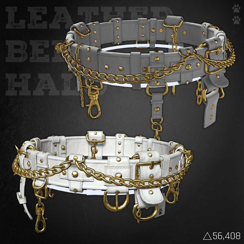3Dモデル『Leather Belt Halo/レザーベルトヘイロー』VRChat想定