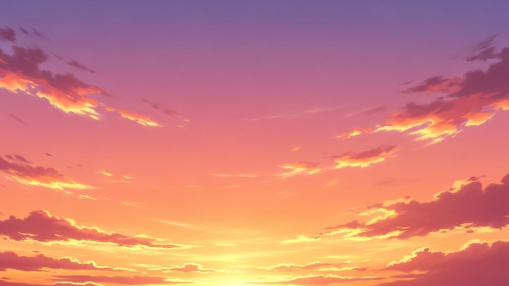 やさしい朝と夕暮れの空 背景素材セット |光と空気感のあるアニメ