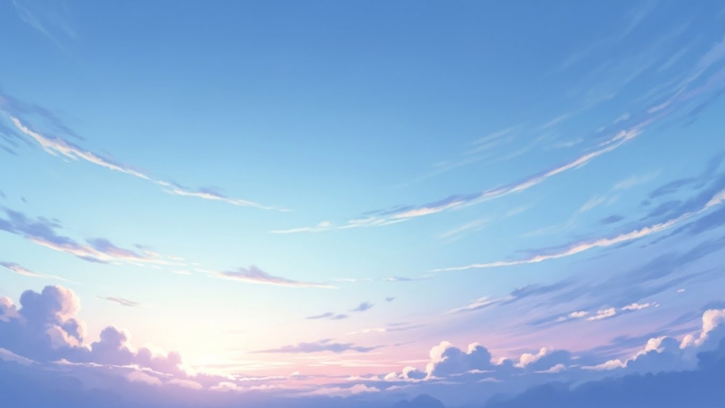 やさしい朝と夕暮れの空 背景素材セット |光と空気感のあるアニメ