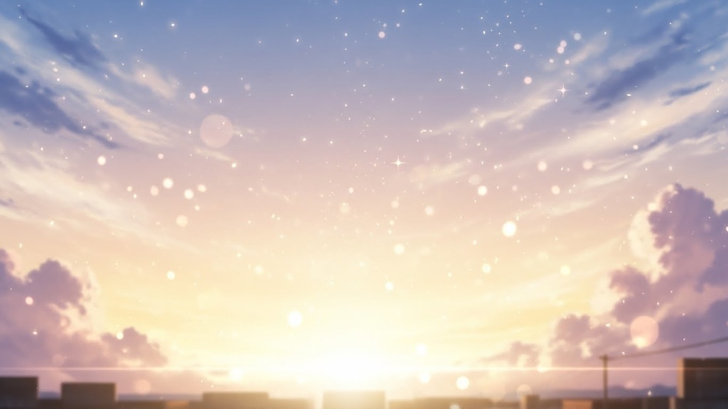 やさしい朝と夕暮れの空 背景素材セット |光と空気感のあるアニメ