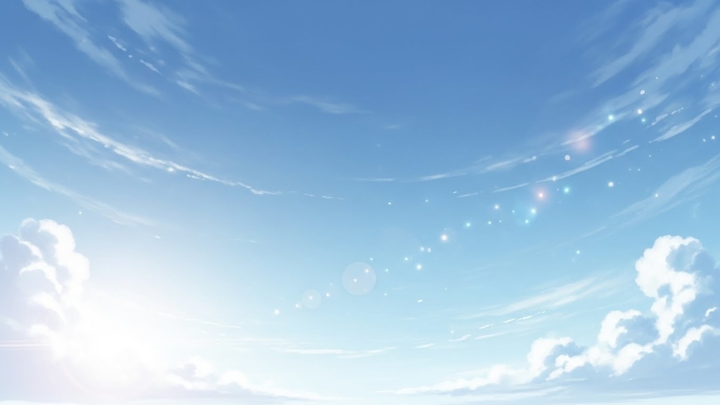 やさしい朝と夕暮れの空 背景素材セット |光と空気感のあるアニメ